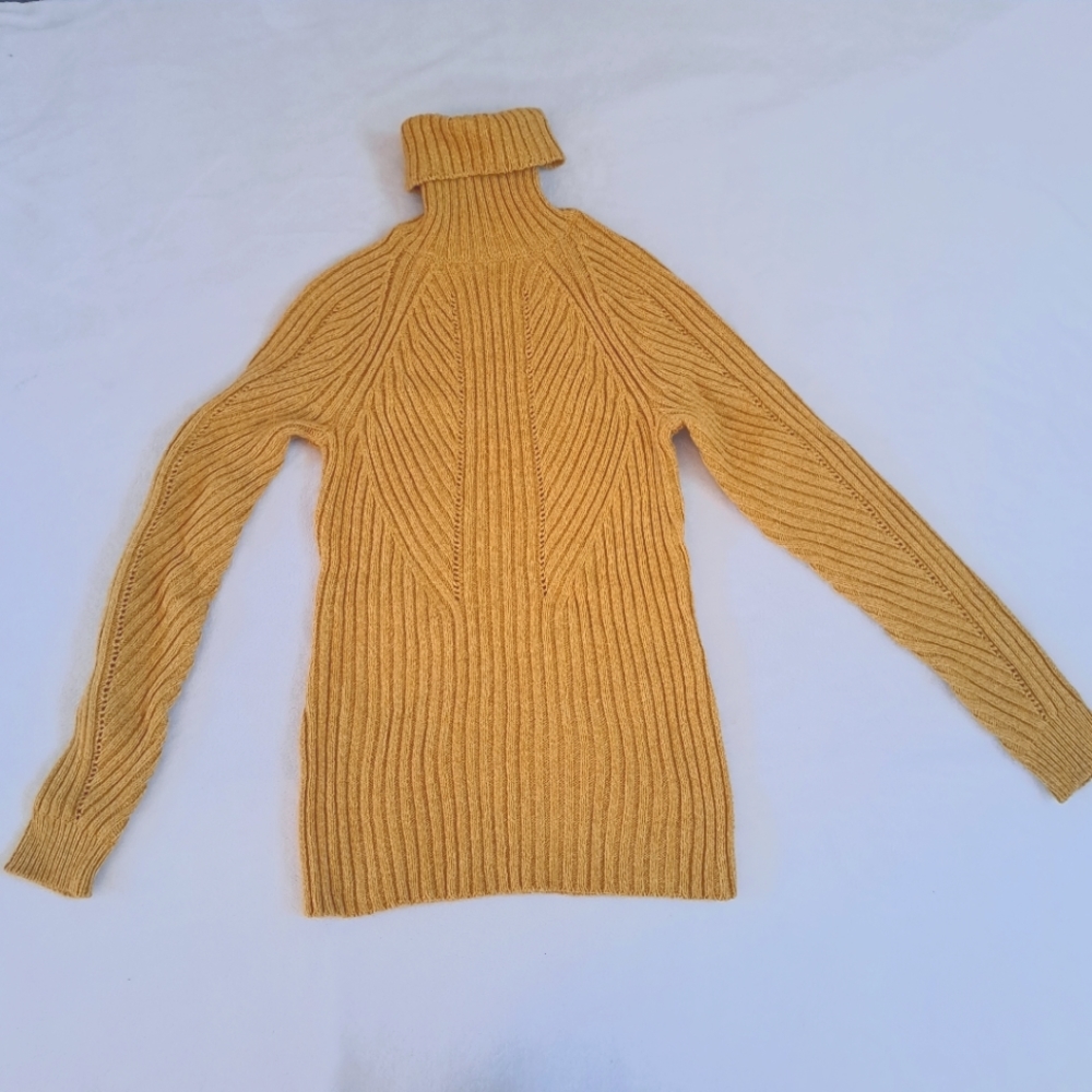 Faded Yellow Cableknit Turtleneck Sweater from Sundance